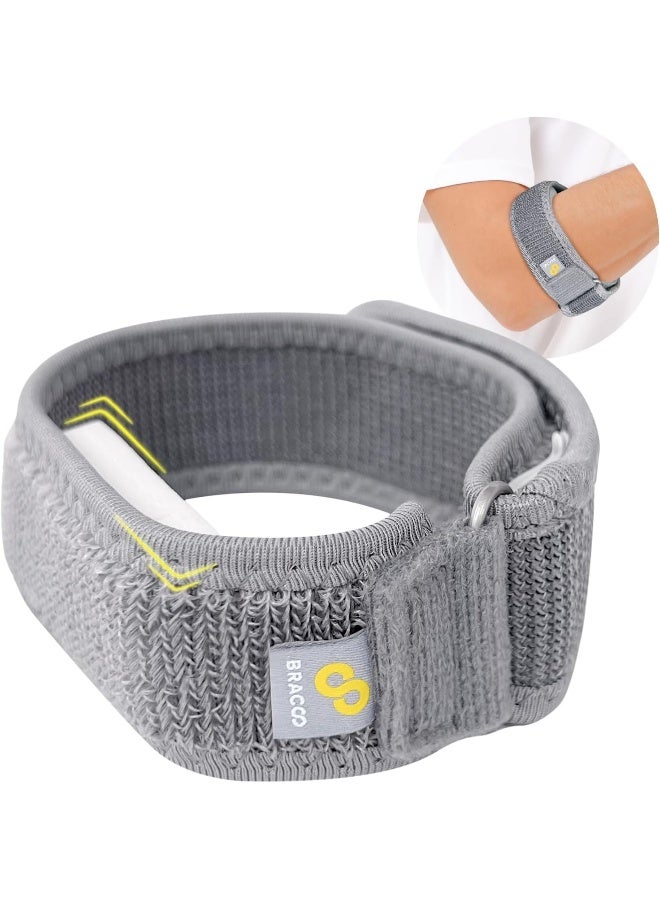 Bracoo Tennis-Golfer Elbow Strap, Quality Compression EVA Pad for Tendonitis, Muscle Strain Relief, EP40, One Size, Gray - Image 1